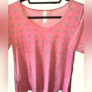 Lularoe XS heather dark red Perfect T. Geometric pattern‎ . NWT